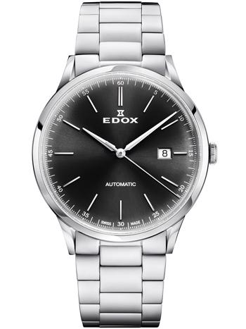 Les Vauberts Sølv Herre ur fra Edox, 80106-3M-NIN